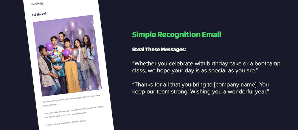 Upper hand – customer birthday email campaign