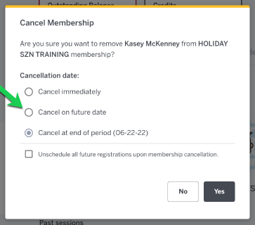 – upper hand Upper hand – cancel a membership at a future date