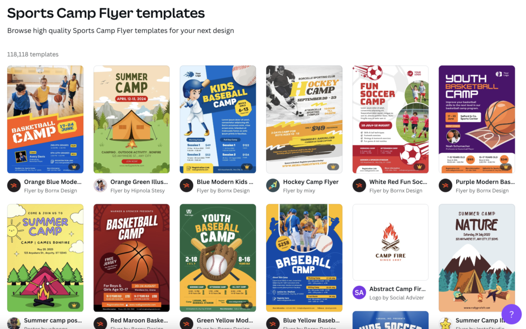 – upper hand Upper hand – canva offers a number of sports camp flyer templates that you can edit to fit your brand