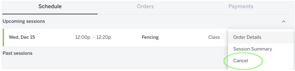 – upper hand Upper hand – how to cancel sessions from the client profile pages