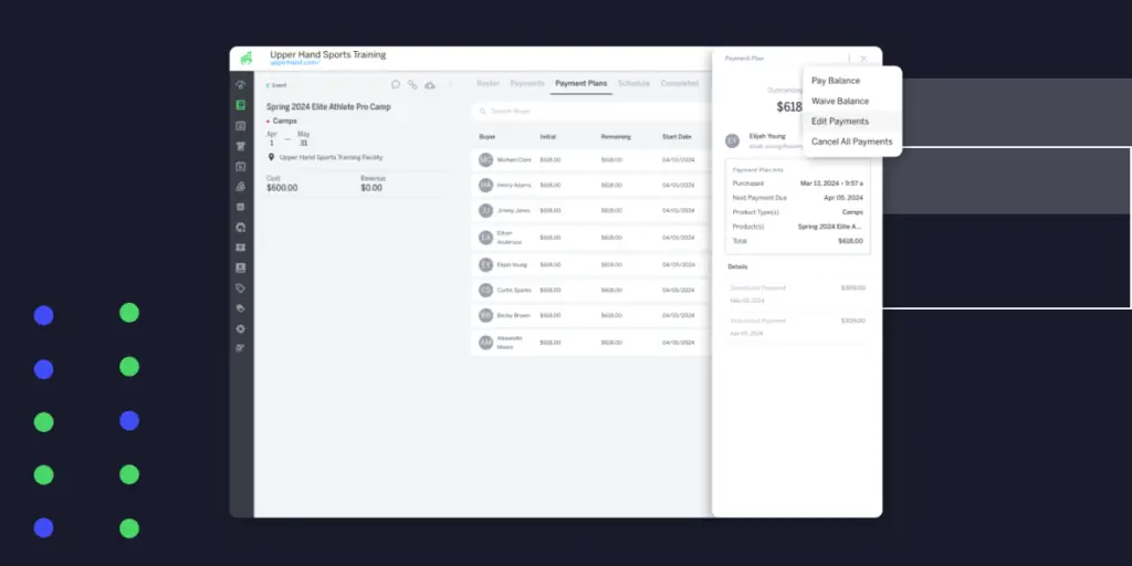 Upper hand – upper hand – edit payment plans inside upper hand